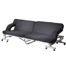 Simple Life 雙人沙發14段免組裝折疊床-SF, 黑