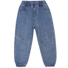 兒童防蚊縮口薄長褲 (水洗牛仔設計/買1送1防滑襪)