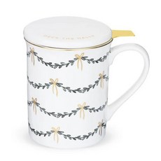 Pinky up Annette陶瓷茶馬克杯&茶葉浸泡茶杯 355ml, 1個, 加蘭白