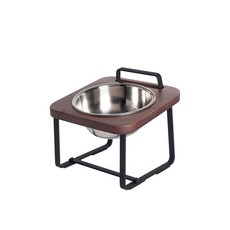 拍拍 原木寵物托高碗架 2色 多種尺寸 寵物碗 墊高碗 碗架 食器皿 貓用 犬用 狗狗用, 胡桃木色