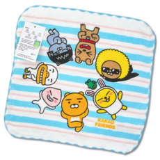 【KAIFU 凱富】台灣製 KAKAO FRIENDS 紗布方巾 正版授權 純棉柔軟吸水 寶寶洗臉巾 口水巾, 藍