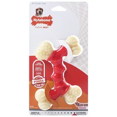 Nylabone 培根口味寵物潔牙骨玩具 適合16kg以下, 1個, 紅色的