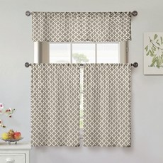 Home Maison Moana 咖啡廳分層廚房窗簾 2件組, 灰褐色