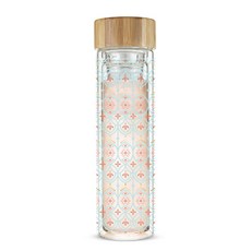Pinky up Blair Glass Travel Infuser Mug Portable t -bottle, 473毫升, 蔓藤花紋