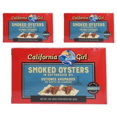 CALIFORNIA GIRL 棉籽油煙燻生蠔, 3盒, 85g