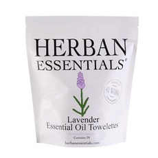 Herban Essentials 薰衣草精油濕紙巾, 1個, 20件