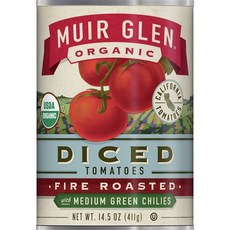 MUIR GLEN 火烤綠辣椒番茄罐頭, 1個, 411克