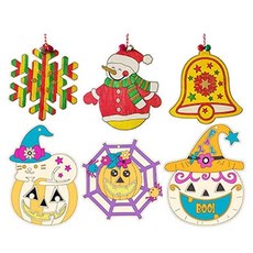 DIY彩繪木片組，聖誕節裝飾掛飾吊飾，兒童美術塗鴉畫板，萬聖節派對佈置, 南瓜貓