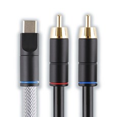 Type-C 轉雙 RCA 音頻線 適用於電腦手機連接擴大機音響, M168