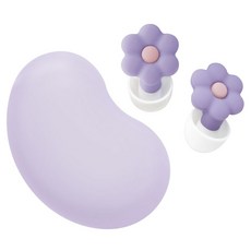 紫羅蘭小花矽膠造型耳塞 附收納盒, 2入, 1個