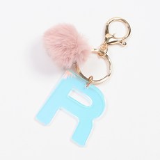 LOVETOXIC 毛球字母鑰匙圏, 1個, 蛋