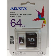 ADATA 32GB microSDHC 記憶卡（附轉接卡）高速傳輸, 64G, 1個