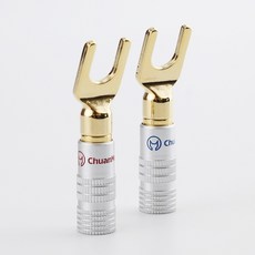 川木 HIFI 端子高級純銅鍍金 Y插 紅黑 DIY 免焊接 音箱