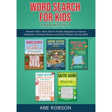 (英文圖書)Word Search for Kids 5 Books in 1: Powerful 500+ Word Search Puzzles Designed to... 平裝版, Abe Robson, 英文