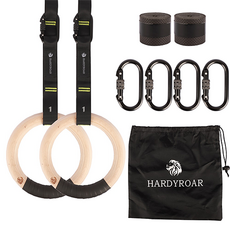 HARDYROAR 高級木製健身環套組, 混合色, 1套