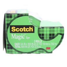 3M Scotch 隱形膠帶 19mm*7.62m, 3個