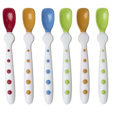 Gerber 嘉寶 餵食湯匙, 6個, Red+Orange+Blue+Green