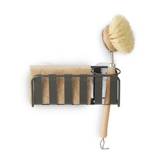 SPECTRUM Diversified Designs 條紋吸盤水槽菜瓜布和刷子架, 1個, 工業灰