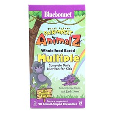 Bluebonnet Animalz維他命C口嚼錠 葡萄味, 1瓶, 90顆