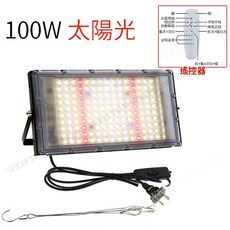 WEIFTON 全光譜 LED 植物燈 育苗燈 花卉燈 多肉植物燈 室內花卉 遙控定時, 100W太陽光+遙控器+110V插頭, 黑框