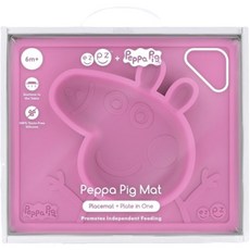 ezpz Peppa Pig粉紅豬小妹聯名矽膠餐盤, 1個, 粉色