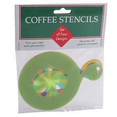 honey can do 咖啡拉花造型模具, 4件, 混色