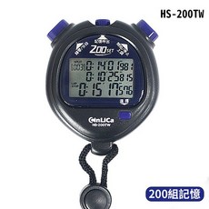 CINLICA 5合1多功能電子碼錶 HS-200TW 碼表 時鐘 鬧鈴 倒數器 節拍器 60組/200組記錄, 黑色