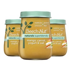 BeechNut 水果泥 113g, 3罐, 芒果胡蘿蔔酸奶燕麥口味