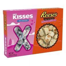 HERSHEY'S 好時 情人節限定版KISSES水滴牛奶巧克力&Reese's花生醬夾餡牛奶巧克力禮盒, 1份, 170g
