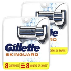 Gillette 吉列 SkinGuard紳適系列刮鬍刀頭 敏感肌適用, 2個, 8入