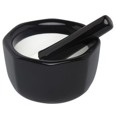 HIC 八角造型研磨缽+棒組 黑色, 1個