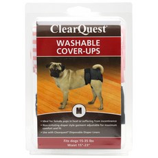 ClearQuest 可水洗寵物尿布, 1盒, M（腰圍38.1~58.4cm）, 2片