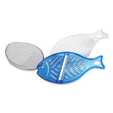 日本Richell利其爾 魚形料理研磨盒, 研磨盒, 1入, 藍色