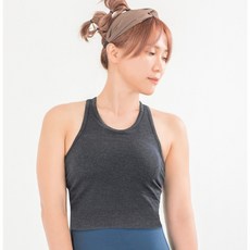 BAISKY百士奇瑜珈女款挖背彈力運動背心 黑