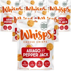 Whisps 奶酪脆 Asiago 和胡椒傑克無麩質蛋白質低糖, 6個, 60克
