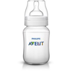 PHILIPS AVENT 新安怡 防捲曲奶瓶 266.2ml, 透明, 無奶嘴