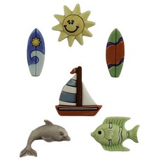 buttons galore&more Fun in the Sun 3D鈕扣, 6入, Surf Up