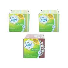 Puffs Plus Lotion系列雙層柔膚紙巾 隨機出貨, 56抽, 3盒