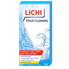 LICHI 馬桶清潔泡騰片 預防水垢污漬 深入潔淨 保持清新 16片裝, 1箱/盒, 128ml