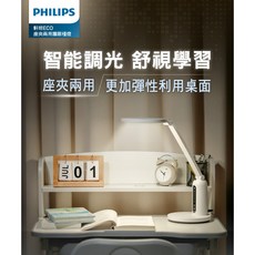 新莊好商量 PHILIPS 飛利浦 66194 軒坦ECO 座夾兩用 LED護眼檯燈 PD056 護眼燈 檯燈 學習燈, 詳見包裝