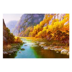 御畫房 金秋溪水手繪油畫 60x90cm VF-83, 詳見包裝