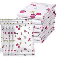 【旅行收納 台灣出貨】櫻桃真空壓縮袋 手捲式壓縮袋 衣物收納袋 棉被收納袋 大型真空袋, 1個, 1個