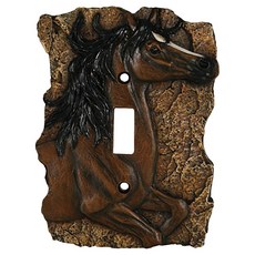 Rivers Edge 新款馬匹單聯開關面板插座蓋, 1個