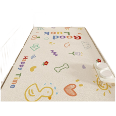 寵物地墊 防水防滑易清洗睡墊 - 狗狗貓咪適用, 米色底搭配卡通圖案, 1個