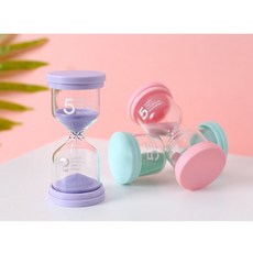 馬卡龍計時沙漏 兒童刷牙計時器 交換禮物 裝飾 計時 兒童安全沙漏 生日禮物, 15分鐘, 藍/紫/粉/綠