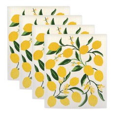 DESIGN IMPORTS 瑞典洗碗布廚房十字架, 4入, Lemon
