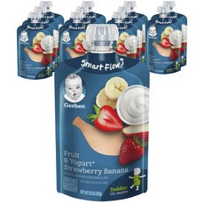 Gerber 嘉寶 水果優格奶昔 99g, 草莓香蕉口味, 12包