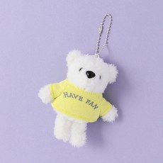 LOVETOXIC 衣服字母印花小熊吊飾, 1個, 黃色的