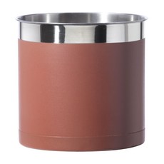 OGGI 不鏽鋼大容量湯勺架烹飪用具桶, 磚紅色