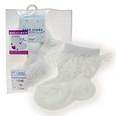 BABY STORY專利防脫新生兒蕾絲短襪-白色，舒適透氣，可愛時尚